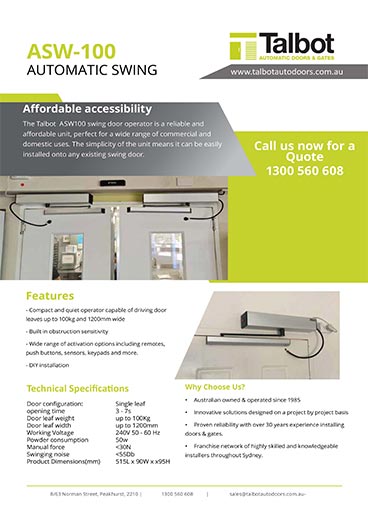 As 100 Swing Door System