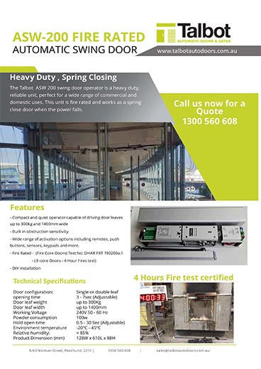 As 200 Swing Door System