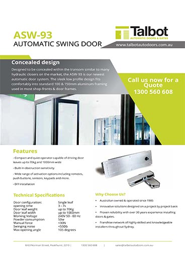 As 93 Swing Door System