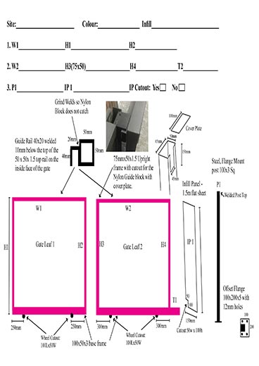 Telescopic Gate Fabrication Drawing